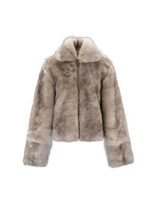 ARTICO 435455 Taupe Reversible Fur Jacket