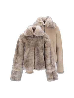 ARTICO 435455 Taupe Reversible Fur Jacket