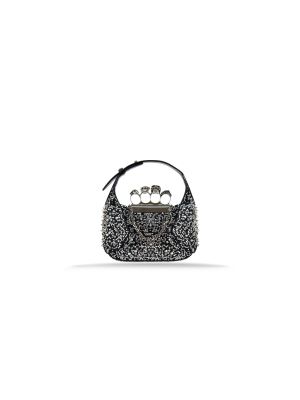 ALEXANDER McQueen Jewelled Hobo 731136 1000 Shoulder Bag